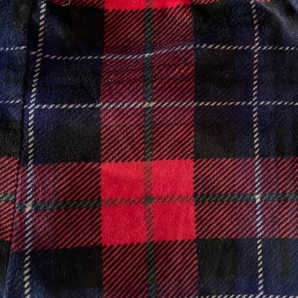 Nwot Climate Right by CuddlDuds  Plush Velour Cranberry/Navy Plaid Leisure Pants - Picture 3 of 3
